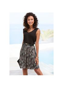 Vivance , Damen , Jerseykleid mit bedrucktem Rockteil, kurzes Sommerkleid mit Gummizug , gr&uuml;n-schwarz bedruckt , N-Gr , 38 -N-Gr , 38 ,...