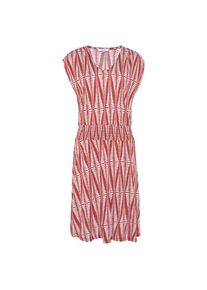 Lascana, Damen, Jerseykleid mit breitem Smokbund, kurzes Sommerkleid mit Alloverprint, terracotta-creme bedruckt, N-Gr, 38 -N-Gr, terracotta-creme 