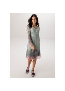 Aniston SELECTED , Damen , Meshkleid , mint-anthra-wollweiß-altrosa , N-Gr , 42 -N-Gr , 42 , Kleid im verspielten Mustermix und leichter A-Linien-Form
