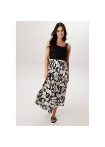 Aniston SELECTED , Damen , Sommerkleid , schwarz-weiß , N-Gr , 34 -N-Gr , 34 , Kleid mit unifarbenen Shirtteil und bedrucktem Rockteil - Jedes...