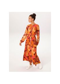 Aniston CASUAL , Maxikleid , orange-bordeaux-pink-schilf-hellbordeaux-sand apricot , N-Gr , 38 -N-Gr , 38 , Durchgeknöpftes Kleid aus weich...