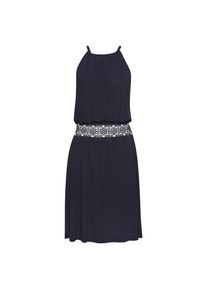 Vivance, Damen, Sommerkleid mit H&auml;keleinsatz in der Taille, kurzes Jerseykleid, navy, N-Gr, 34 -N-Gr, navy, Hoher Halsausschnitt mit Raffung
