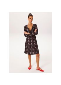Aniston CASUAL , Minikleid , schwarz-rot-wollweiß-blau-grün , N-Gr , 42 -N-Gr , 42 , Kleid aus weich fallender Viskose