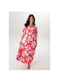 Aniston SELECTED , Damen , Maxikleid , rot-weiß-rosa , N-Gr , 46 -N-Gr , 46 , Kleid mit großflächigen, geometrischen Blütendruck allover - Jedes...