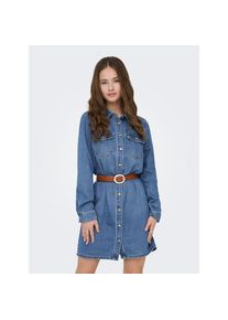Only, Damen, Jeanskleid &raquo;ONLLISA L/S DNM DRESS GUA NOOS&laquo; Brusttaschen, Medium Blue Denim, N-Gr, M -N-Gr, Medium Blue Denim, Kurzes Denimkleid von Only