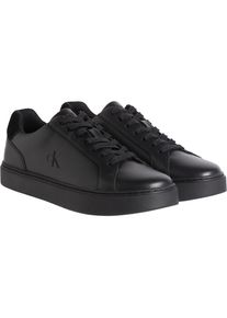 Calvin Klein Jeans , Damen , Sneaker »CLASSIC CUPSOLE LACEUP LTH« , schwarz-schwarz , 44 , 44 , Klassischer Schnürer von CK für viele Gelegenheiten
