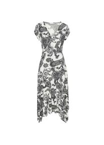 Lascana, Damen, Sommerkleid mit Zipfelsaum und Schleife in der Taille, Strandkleid, Paisley-Muster, black white, N-Gr, 40 -N-Gr, black white, 