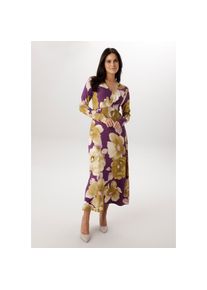 Aniston SELECTED , Damen , Midikleid , lila-oliv-altrosa-khaki-offwhite , N-Gr , 40 -N-Gr , 40 , Kleid mit fantasievollen und großen, malerischen...