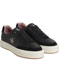 Calvin Klein Jeans , Sneaker »BASKET CUPSOLE LACEUP LTH MIX« , schwarz-altrosa , 41 , 41 , Sportiver Basket-Sneaker zum Schnüren