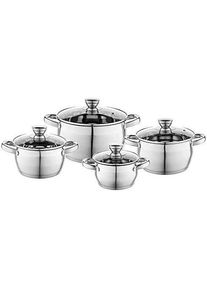 Florin KOCHGESCHIRR-SET OLIVER INOX 8-TLG. (1,3 l 1,8 l 2,5 l 4,5 l + Deckel), Pfanne + Kochtopf, Silber