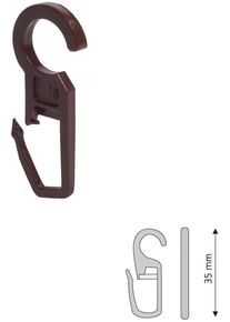 Liedeco Faltenclip Faltenlegehaken in braun, Gr&ouml;&szlig;e B/H/L: 3,5 cm