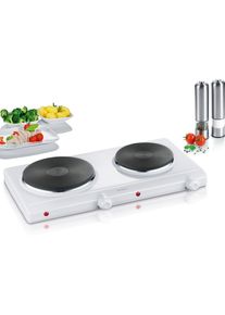 Severin Doppelkochplatte &raquo;DK 1042&laquo; 2 unabh&auml;ngige Kochplatten, Kontrollleuchte, hitzebest&auml;ndige Lackierung in wei&szlig;