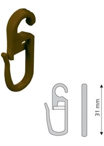 Liedeco Faltenclip Faltenlegehaken in braun, Gr&ouml;&szlig;e B/H/L: 3,1 cm