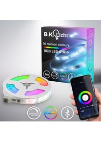 B.K.LICHT LED Stripe &raquo;Wifi RGBIC USB LED Strip, 5 m, mit App Steuerung&laquo; 150 Stk.-flammig Lichtleiste, mit Musiksensor, smartes LED Band,...