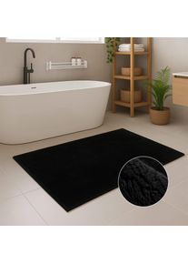 Carpet City Badematte &raquo;PURE500, Badteppich uni&laquo; H&ouml;he 16 mm rutschhemmend beschichtet schnell trocknend Teppich Badezimmer, Badvorleger,...
