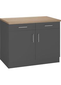 KOCHSTATION, Unterschrank &raquo;KS-Mali&laquo; Breite 100 cm, anthrazit/eichefarben, B/H/T: 100 cm x 85 cm x 60 cm, anthrazit/eichefarben