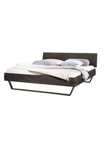 Hasena , Bettgestell &raquo;Ezzo&laquo; Akazie massiv, mit Massivholzkopfteil, zwei verschiedene Liegeh&ouml;hen , grau / anthracit + grau , Liegefl&auml;che L&auml;nge...