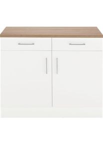 KOCHSTATION, Unterschrank &raquo;KS-Mali&laquo; Breite 100 cm, wei&szlig;/eichefarben, B/H/T: 100 cm x 85 cm x 60 cm, wei&szlig;/eichefarben