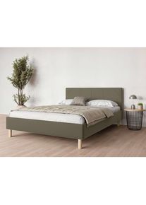 Andas, Polsterbett &raquo;Albybyn, Bettgestell mit Kopfteil und Lattenrost, in 2 Breiten&laquo; ohne Bettkasten und Matratze, in 2 Breiten- 140 und 160 cm, oliv, 