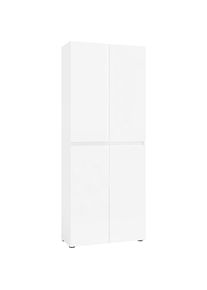 Inosign, Schuhschrank &raquo;MISTER- Schuhregal, Made in Italy, 12 F&auml;cher, 10 Einlegeb&ouml;den&laquo; Hochglanz lackiert, Breite 80 cm, H&ouml;he 200 cm, 4 T&uuml;ren, wendbare