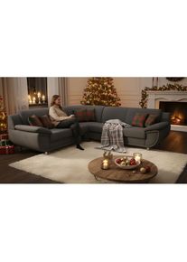 Trendmanufaktur, Ecksofa &raquo;Rondo wahlweise mit Schlaffunktion, bequeme Armlehnen, Bestseller&laquo; L-Form, wahlw.mit Federkern, F&uuml;&szlig;e chromfarben, Unser 