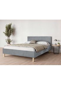 Andas, Polsterbett &raquo;Albybyn, Bettgestell mit Kopfteil und Lattenrost, in 2 Breiten&laquo; ohne Bettkasten und Matratze, in 2 Breiten- 140 und 160 cm, grau, 