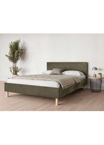 Andas, Polsterbett &raquo;Albybyn, Bettgestell mit Kopfteil und Lattenrost, in 2 Breiten&laquo; ohne Bettkasten und Matratze, in 2 Breiten- 140 und 160 cm, braun,