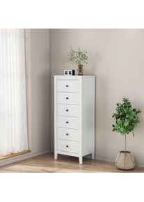 OTTO home, Kombikommode &raquo;Borkum Sideboard Anrichte mit 6 Schubladen Landhaus wei&szlig; Bestseller&laquo; hochwertige Griffe aus Metall, Kommode Schrank 