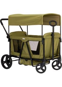 fillikid, Bollerwagen &raquo;Oskar&laquo; faltbar; f&uuml;r zwei Kinder, gr&uuml;n, Polyester, Stahl, gr&uuml;n