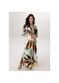 Aniston SELECTED , Damen , Maxikleid mit weiten, 3/4-langen &Auml;rmeln - NEUE KOLLEKTION , natur-ockergelb-braun-t&uuml;rkis-petrol , N-Gr , 48 -N-Gr , 48 ,...