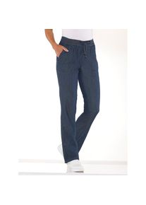 Classic Basics, Damen, Schlupfjeans 1 Stk., blue-stone-washed, Normalgr&ouml;&szlig;en, 44 -Normalgr&ouml;&szlig;en, blue-stone-washed, gesmokter Bund