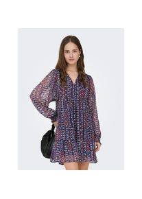 Only, Damen, Chiffonkleid &raquo;ONLSIRA L/S SHORT DRESS WVN&laquo;, Night Sky AOP:SIRA PRINT, N-Gr, M -N-Gr, Night Sky AOP:SIRA PRINT, Kurzes Kleid von Only in 