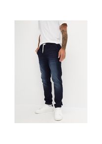 bonprix, Damen, Jogg Pants &raquo;Regular Fit Jeans-Jogger mit Komfortbund, Straight&laquo; mit Komfortbund, dunkelblau denim, N-Gr, 60 -N-Gr, dunkelblau denim, 