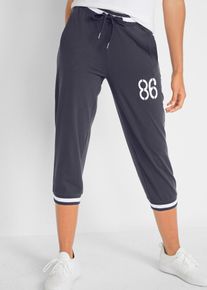 3/4 joggingbroek in een katoen-wolmix - blauw - maat 36/38 (S) - met katoen - bonprix