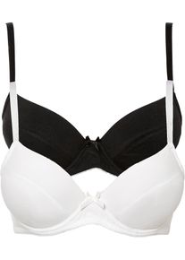 Push up bh met beugels en biologisch katoen (set van 2) - zwart - maat 75C - met katoen - bonprix