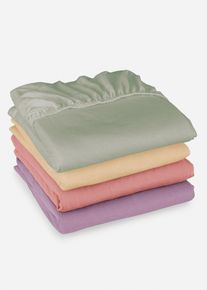 Jersey hoeslaken in lentekleuren - paars - maat 100x200 cm - 100% katoen - bonprix