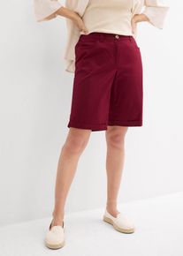 Katoenen papertouch bermuda met comfortband - rood - maat 48 - met katoen - bonprix