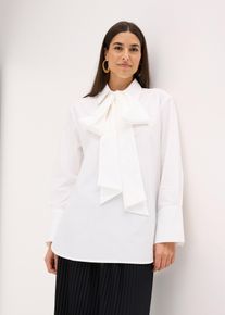 bonprix Femei Bluză 100% din bumbac, cu fundă, alb, 46