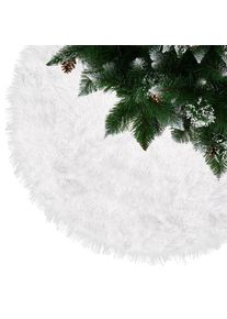 Koberček pod Vianočn&yacute; stromček - 72cm - biela umel&aacute; kožu&scaron;ina