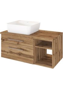 Held Meuble sous vasque 90 avec vasque &agrave; poser &agrave; gauche DAVOS