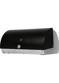 BerlingerHaus Brotkasten, Edelstahl 38,5 x 28 x 18,5 cm, Brotaufbewahrung, Schwarz