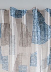 bonprix Draperie cu aspect de mătase cu imprimeu (1 buc.), albastru, &Icirc;/Lă: 225/135 cm