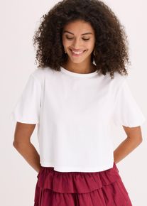 bonprix Femei Bluză oversize din bumbac organic 100%, alb, 48/50