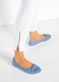 Ballerinas aus Baumwoll-Canvas, blau, Gr&ouml;&szlig;e 42, Vegan, bonprix