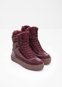 Gef&uuml;tterte Schn&uuml;rboots, rot, Gr&ouml;&szlig;e 39, Lack, bonprix