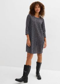 Kurzes Shirtkleid in Strickoptik, grau, Gr&ouml;&szlig;e 36/38 (S), mit Baumwolle, bonprix