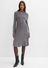 Strickkleid in A-Linie aus Viskose-Mix, grau, Gr&ouml;&szlig;e 44/46 (L), Viskose, bonprix