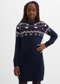 Strickkleid, blau, Gr&ouml;&szlig;e 152/158, mit Baumwolle, bonprix