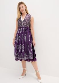 Dirndl mit Jacquard und Stickerei (2-tlg.Set), lila, Gr&ouml;&szlig;e 38, Samt, bonprix