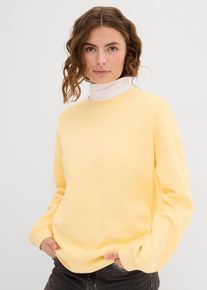 Oversize-Sweatshirt aus reiner Baumwolle, gelb, Gr&ouml;&szlig;e 36/38 (S), mit Baumwolle, bonprix